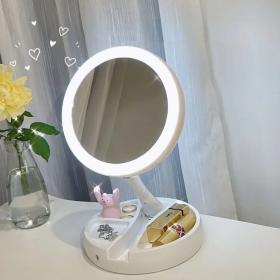 Miroir de maquillage de bureau avec lampe