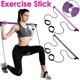 Barre de pilates portable avec bande de résistance réglable