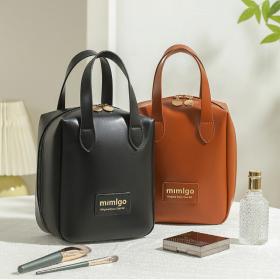 Pochette cosmétique ensimili cuir à double fermeture éclair
