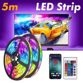 Smart LED Strip Lights TV rétro-éclairage 5M RGB contrôle APP Android/iOS synchronisation avec la musique