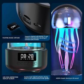Haut-parleur Bluetooth Méduse, Aquarium avec lumière d'ambiance 7 couleurs