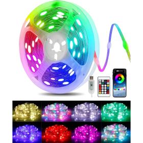 Guirlande lumineuse d'extérieur 100 LED multicolore 10 m RGB synchronisation de musique
