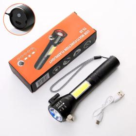 Lampe de poche rechargeable à LED avec brise vitre intégré - 300 Lumens